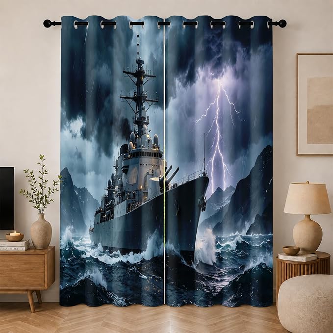Naval Warship Blackout Curtains by Unknown