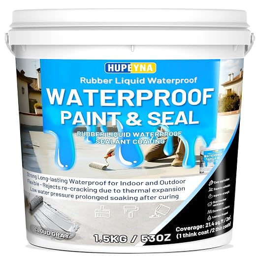 Rubber Liquid Waterproof Sealant, Waterproof Patch Seal Sealer Cloud Gray | by HUPEYNA