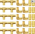 30pcs 3/4" Brass PEX Fittings, Elbow TEE Straight Couplings Set | by RUBY.Q