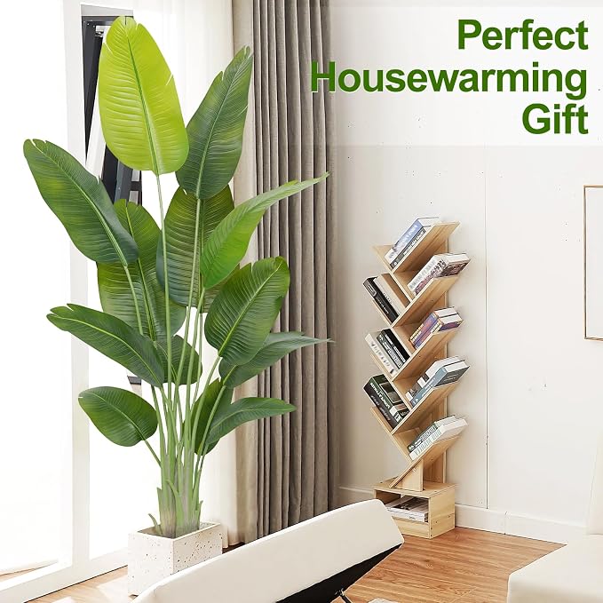 Lifelike Bird of Paradise Artificial Plant, 6ft Faux Banana Leaf Tree - Image 2