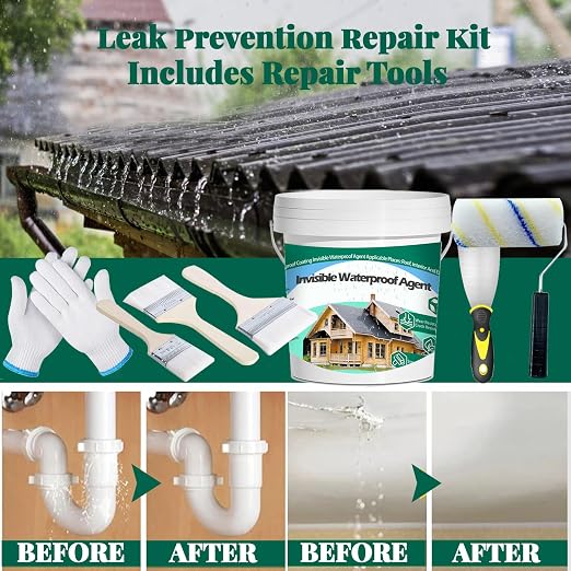 3Kg/106Fl.oz Invisible Waterproof Agent Indoor&Outdoor Waterproof Coating Set - Image 4