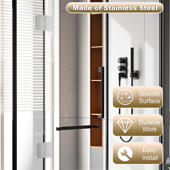 Alise Glass Shower Door Hinge, 180° Hinge - Image 4