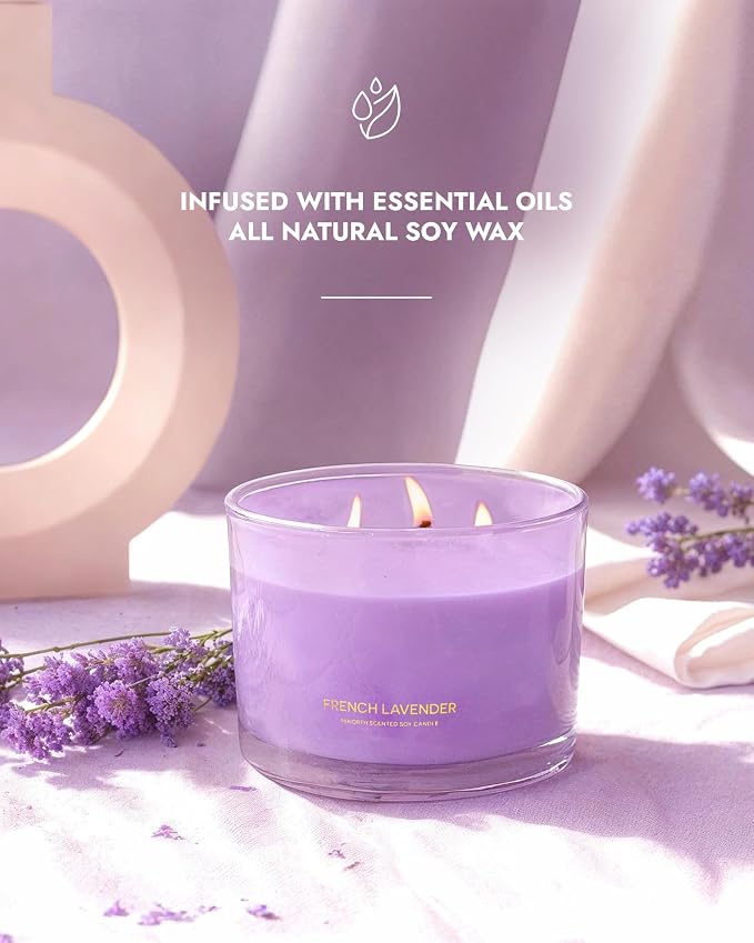 Luxury Lavender Soy Candle | Large 3 Wick Jar Candle | Up to 50 Hours Burning - Image 2