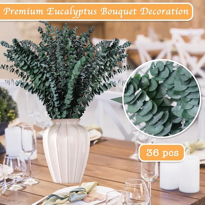 36 PCS Dried Eucalyptus for Shower Hanging 17 Preserved Eucalyptus Stems | - Image 3