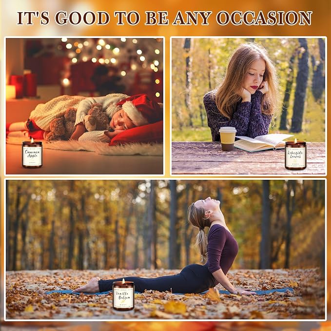 Candles for Home Scented, 6 x 7 oz Soy Wax & 150 Hours Long Lasting Fall Candles - Image 6