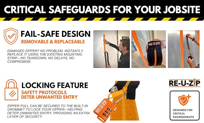 RE-U-ZIP® Reusable Magnetic Dust Barrier Zipper & Reusable Hook & Loop Dust - Image 4