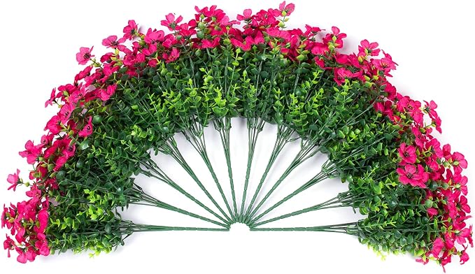 Artificial Fake Plants Flowers for Outdoor Decor 12 Bundles for Decor | Faux - Image 5