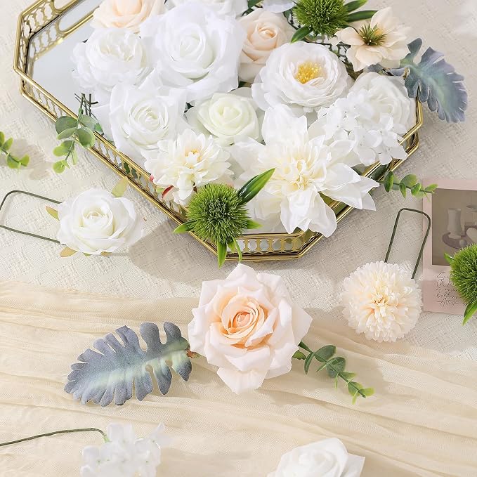 Artificial Flowers Fake Rose Flowers Dahlia - Image 7