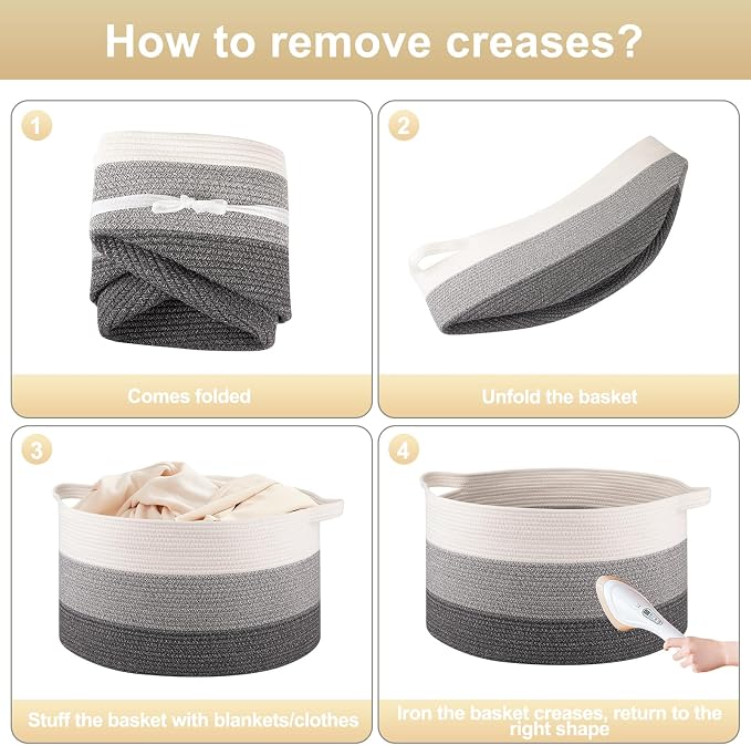 OIAHOMY 105L Extra Large Blanket Basket - Image 7