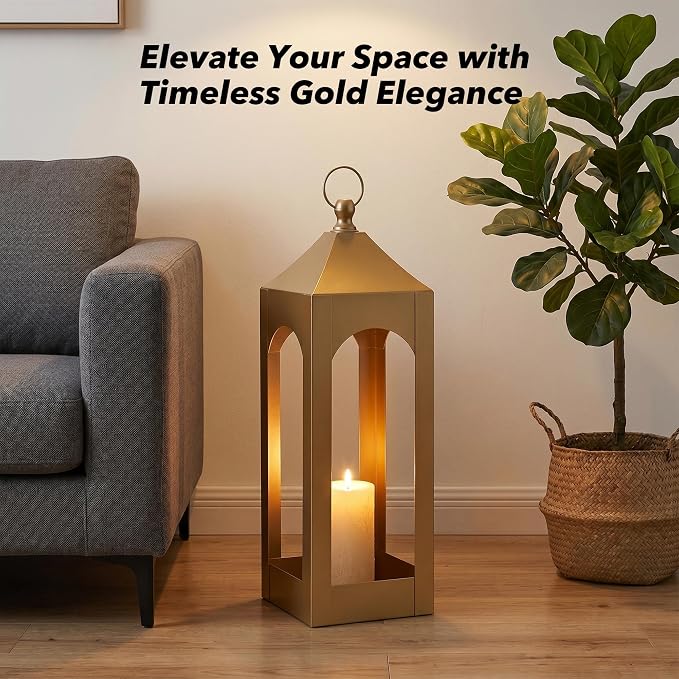Modern Farmhouse Lantern Decor Metal Decorative Hanging Candle Lanterns | Ideal - Image 5