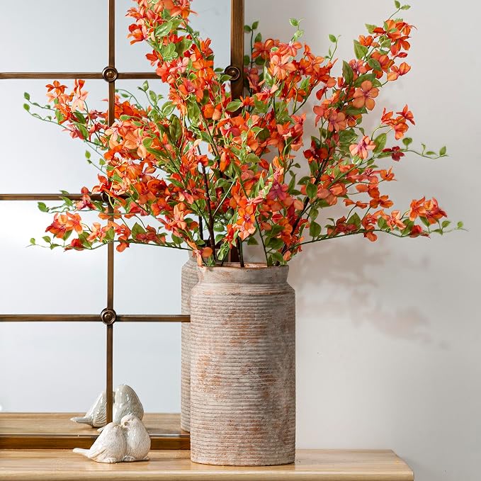 Dobbyby Ceramic Flower Vase 12 inch Farmhouse Rustic Vase - Image 5