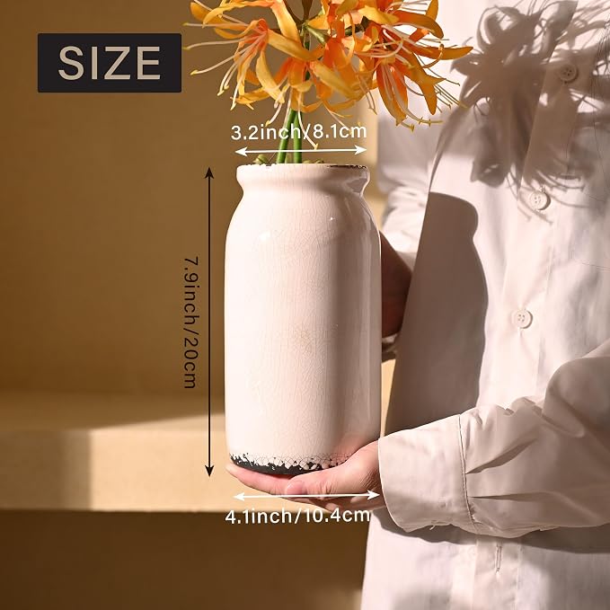 VICTOR & TERESA Rustic White Vase - Image 4