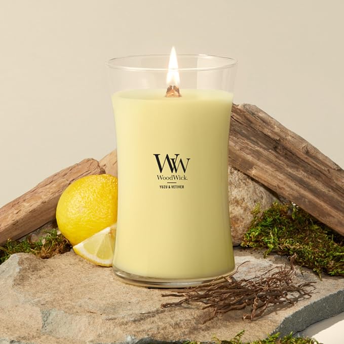 Woodwick Yuzu & Vetiver Large Hourglass Candle - Image 2