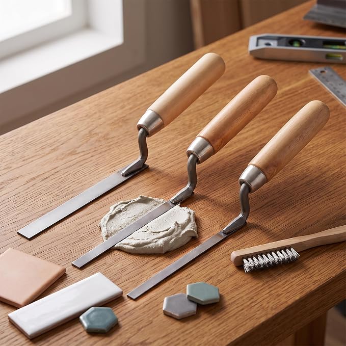 Wood Handle Trowel Set 3 Pieces, 6-3/4" by 1/4", Hand Tools - Image 5