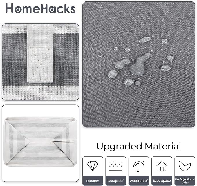 HomeHacks 2-Pack Large Laundry Basket, Waterproof, Freestanding Laundry Hamper - Image 5