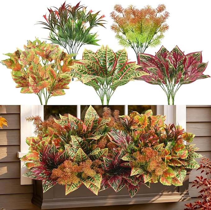 Fall Flowers Artificial for Outdoors, Fake Flowers Fall Greenery for Outside - Image 2