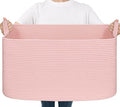 Goodpick Large Woven Rope Blanket Basket, 75L | 21.6'' x 14.9'' x 11.8'' by Goodpick