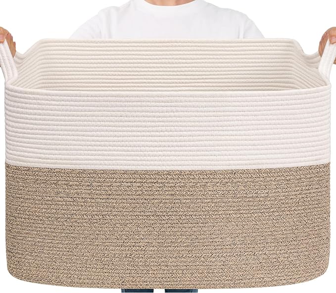 Goodpick 105L Extra Large Woven Rope Blanket Basket, Toys & Pillows, Living by Goodpick