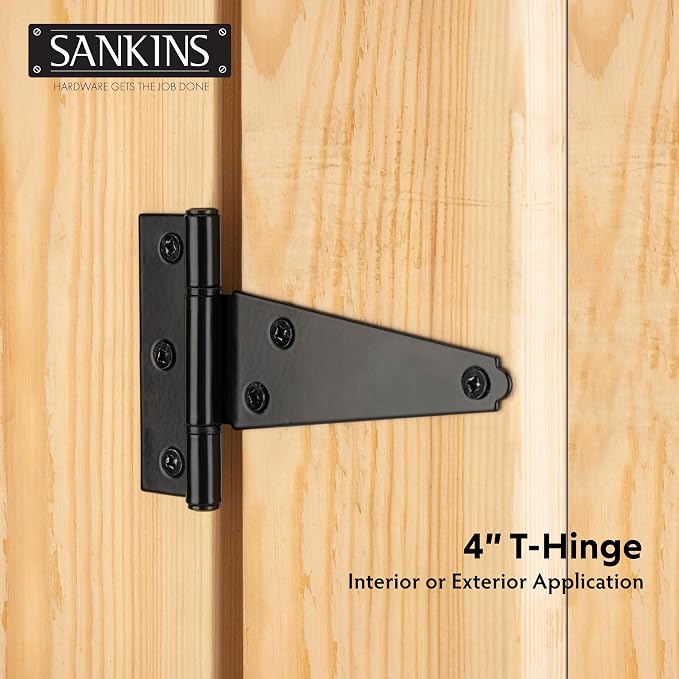 4 Inch T-Strap Shed Door Hinges Heavy Duty, Yard Door, Barn Door Gates - Image 5