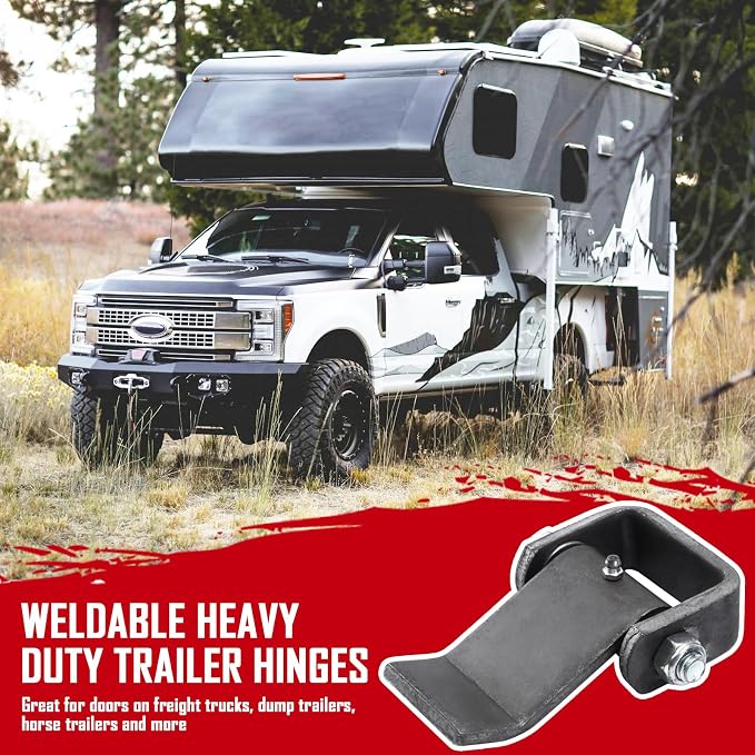 Greaseable Weld-On Trailer Hinges 8Pcs Strap Style Short Leaf Gate Hinges | - Image 5