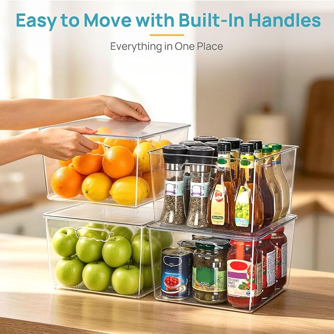 Vtopmart 4 Pack Extra Large Clear Stackable Storage Bins - Image 5