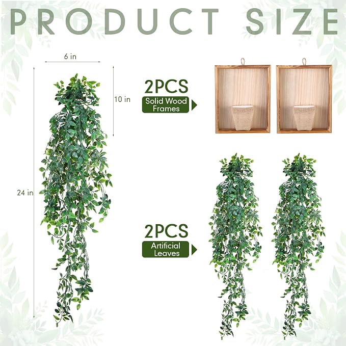 Briwooody 2 Pack Artificial Hanging Plants - Image 2