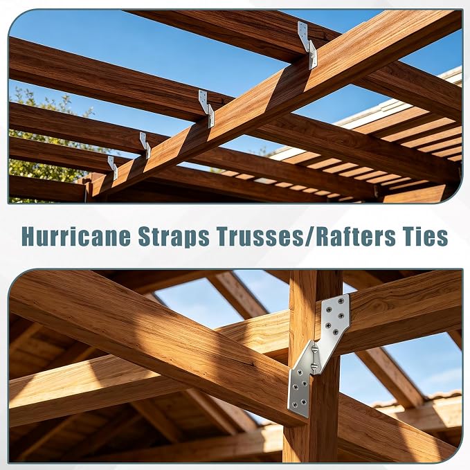 40 Pcs Right Size Galvanized Steel Hurricane Straps Tie Brackets| | Wind & - Image 7