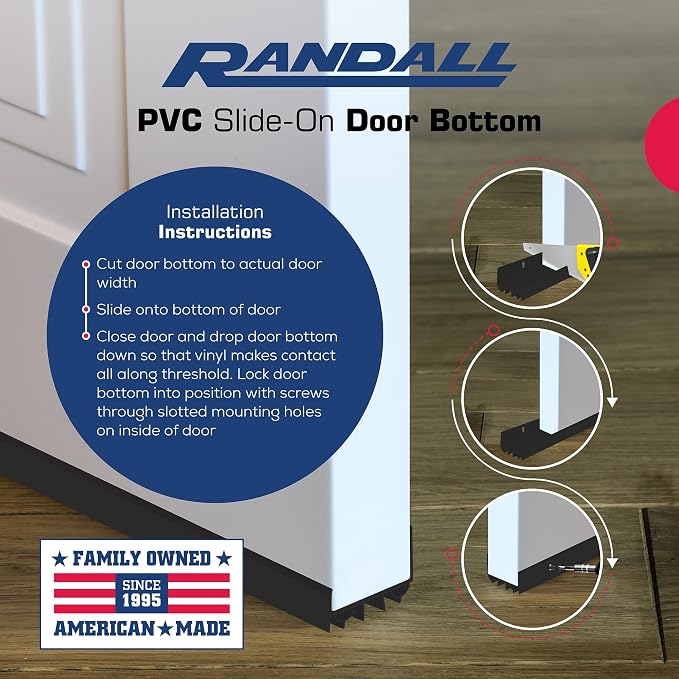 PVC Slide-On Door Bottom | Adjustable Plastic Weatherstrip Door Bottom - Image 4