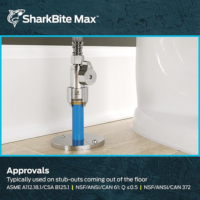 SharkBite Max 1/2 x 3/8 Inch Compression Straight Stop Valve, Quarter Turn - Image 6