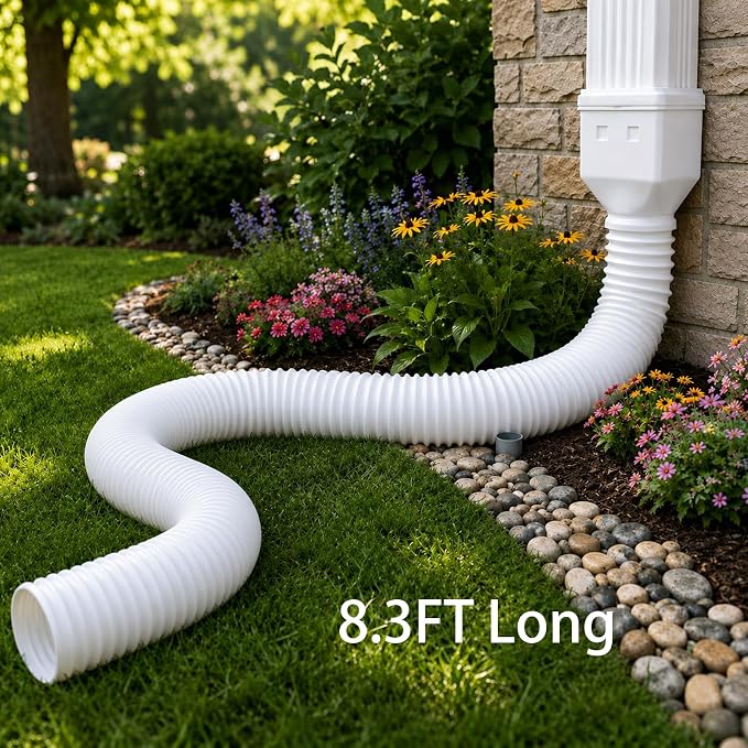 Extra 8.3ft Long Gutter Downspout Extensions Flexible, Down Spout Drain Extender - Image 5