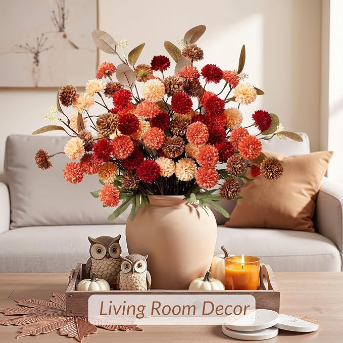 Alupssuc 32 PCS Silk Mums Artificial Fall Flowers - Image 9