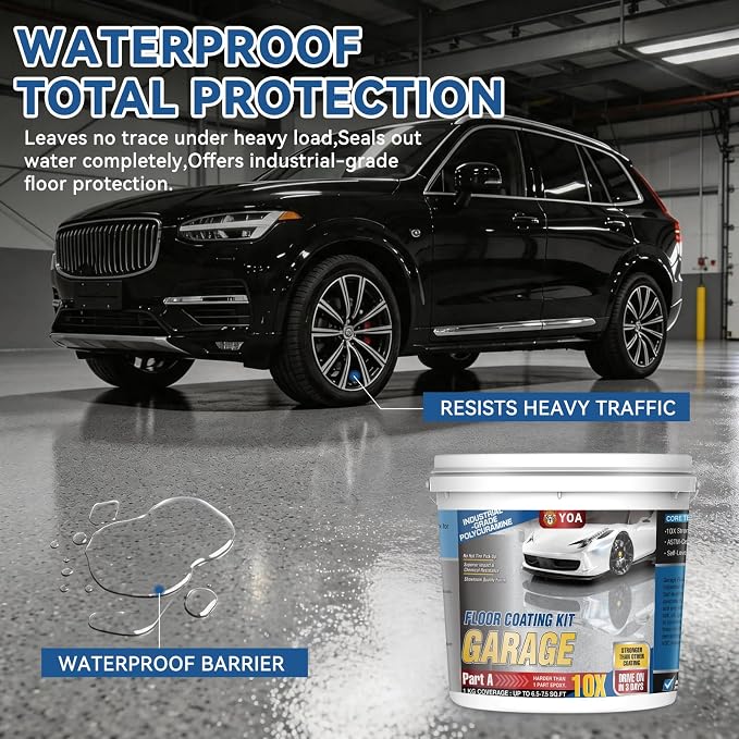 YOA Epoxy Colored Sand Self Leveling Flat Floor Paint, Two-Part Resin Kit - Image 3