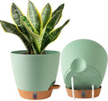 2 Pack 8 Inch Pots for Plants Indoor, Plastic Self Watering Planters | Drainage by Fielda