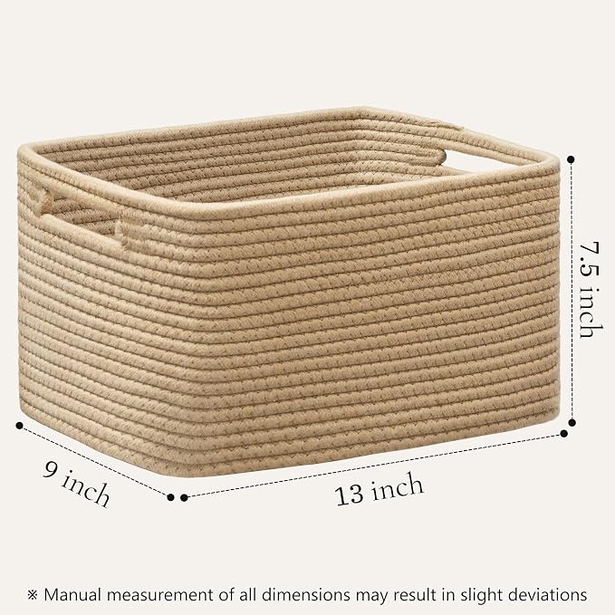 4 Pack Storage Baskets for Organizing, Woven Baskets for Shelves, Woven Basket - Image 2