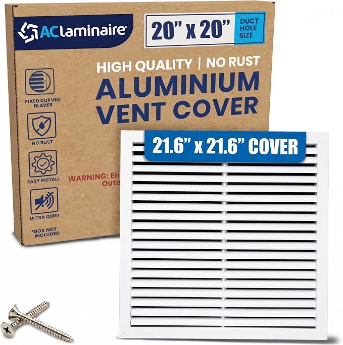20x20 Aluminum Wall Ceiling Air Return Vent Cover HVAC Rustproof Grille by ACLAMINAIRE