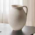 LB2 White Ceramic Large Vase, 11.2" Tall Zen Style Vase, Terra Cotta Pitcher by LB2