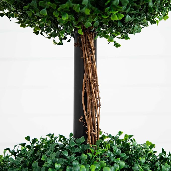 Nearly Natural 6ft. Artificial Triple Ball Boxwood Topiary Tree - Image 4