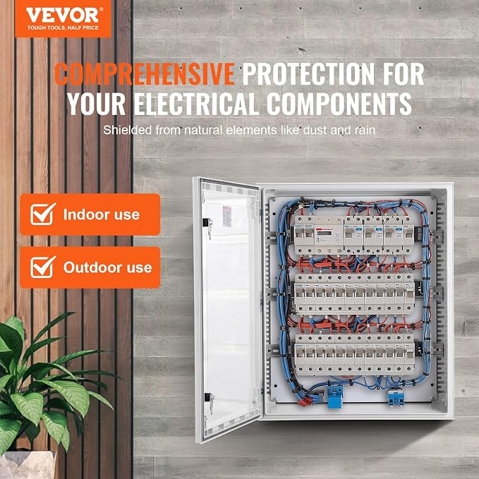 VEVOR Electrical Enclosure Box, 23.6''×19.7''×9.1'', Fiberglass Junction Box - Image 2