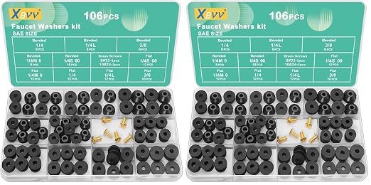 XBVV 106 PCS Faucet Washer Assortment Kit by XBVV