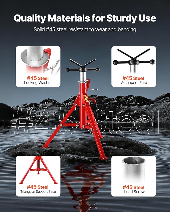VEVOR Heavy-Duty V-Head Pipe Stand - Image 5