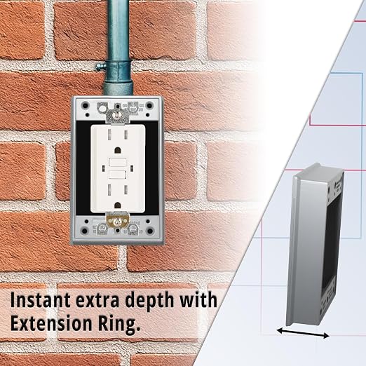 1 Gang Weatherproof Electrical Outlet Box Extension 3 Pack | Features 4.71 in L - Image 4