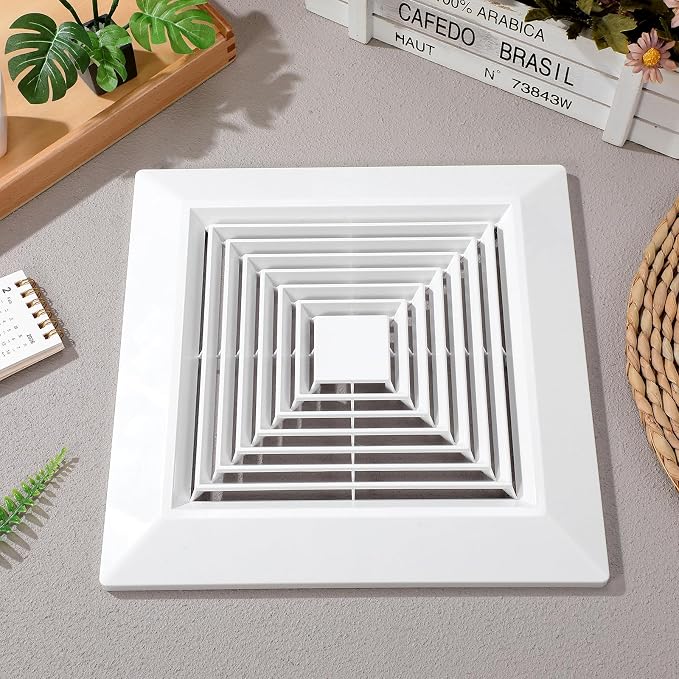 White Square Bathroom Exhaust Fan Cover - Image 9