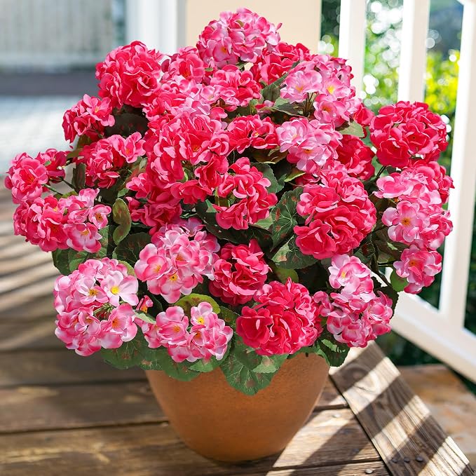 Artificial Geranium Fake Flowers - Image 9