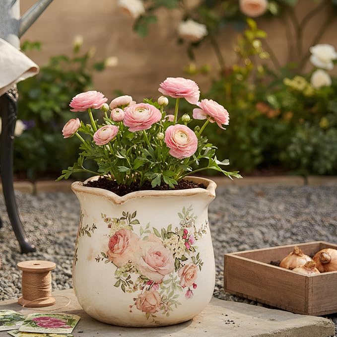 Ceramic Flower Vase, Rustic Farmhouse Vases & Planting Pots - Image 2