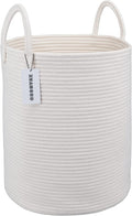 XUANGUO White Cotton Rope Laundry Basket Hamper by XUANGUO