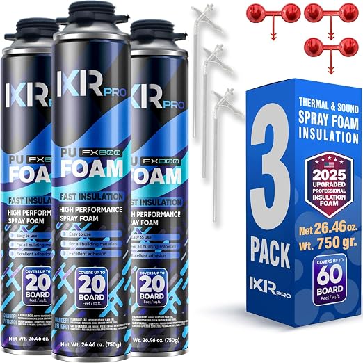 Spray Foam Insulation, Expanding Foam Sealant Spray, 3 Pack x 26.46 oz | High by ixirpro
