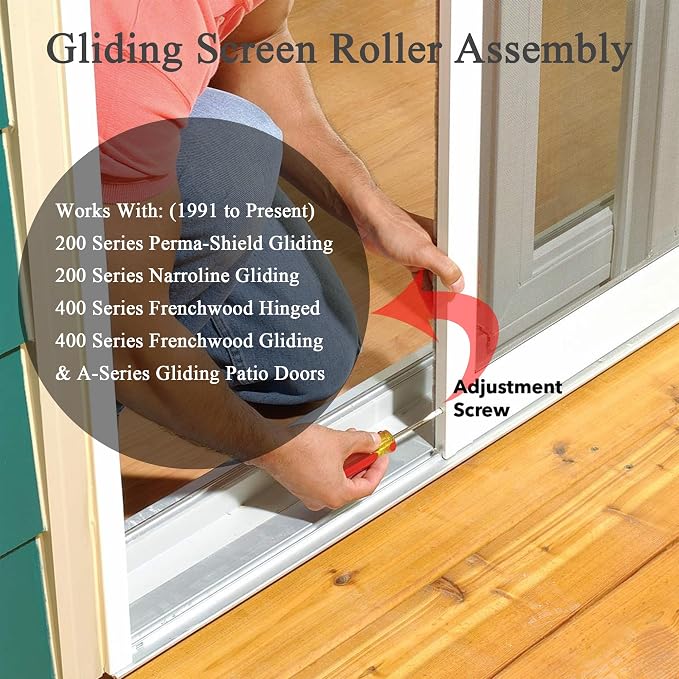 Combo Sliding Screen Door Upper + Lower Roller Assembly Fits Andersen Part - Image 7