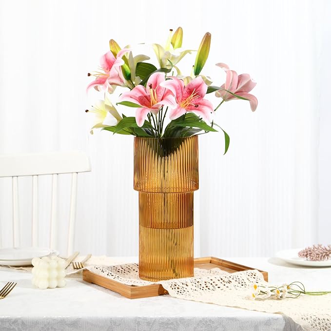 Large Glass Vase, 12 Inches Tall Vase - Image 8