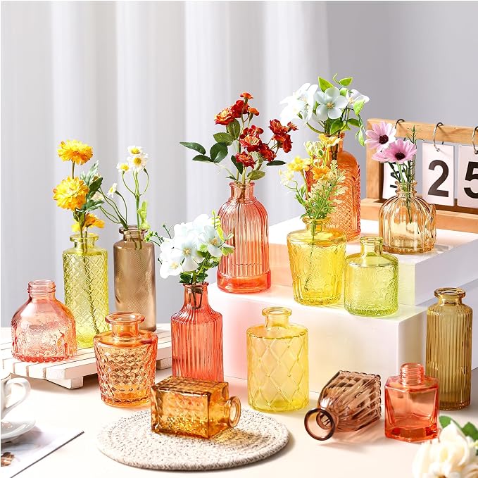 Yaomiao 30 Pcs Glass Bud Vases Centerpieces, Mini Colored Flower Vase - Image 6