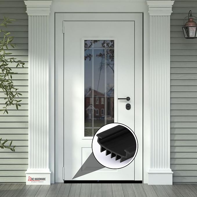 CBW KC Hardware U Shaped Rubber Door Bottom Sweep| Weather Stripping Door Seal - Image 5